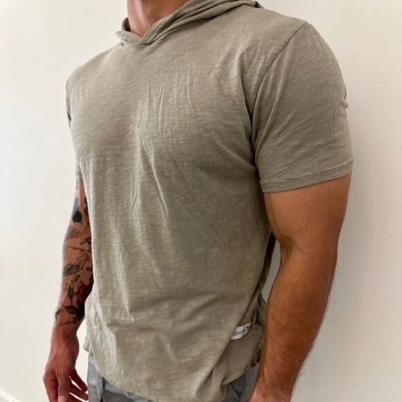 4 Corners Short Sleeve Hoodie (Sage) 100% USA Cotton - Picture 2 of 2